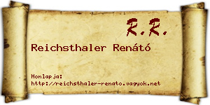Reichsthaler Renátó névjegykártya